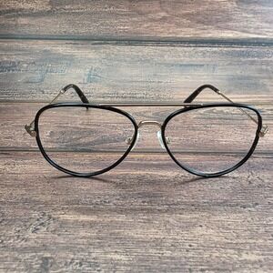 Warby Parker Raider M 2120 Black Gold Aviator Eyeglasses 54-14-140